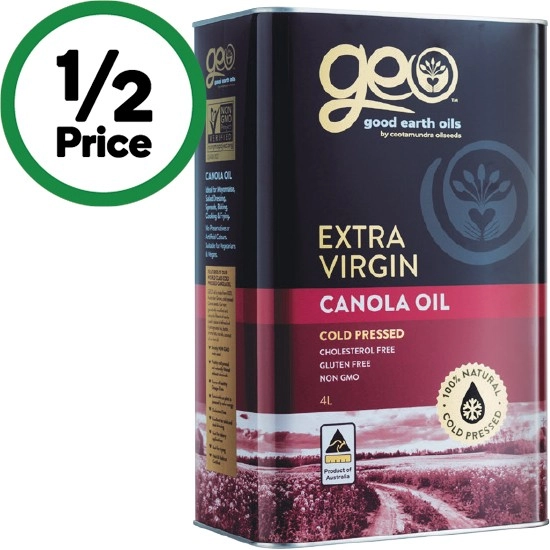 Good Earth Oils Extra Virgin Canola Oil 4 Litre