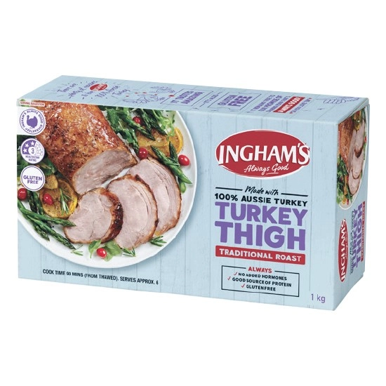 Ingham’s Traditional Turkey Thigh Roast 1 kg – From the Freezer