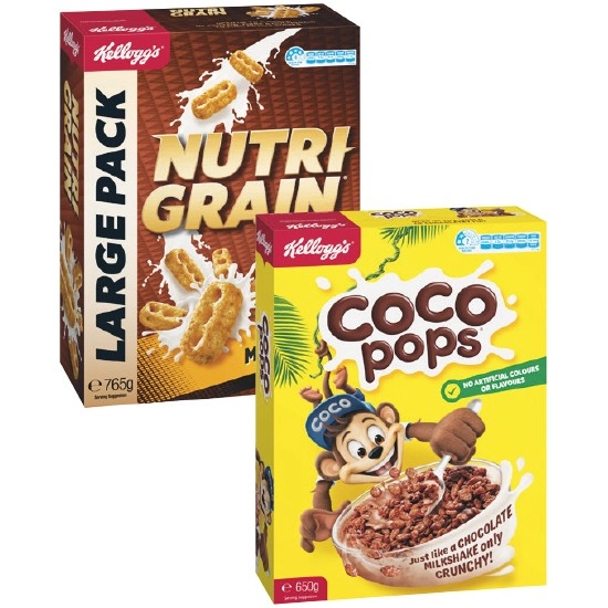 Kellogg’s Nutri-Grain 765g or Coco Pops 650g