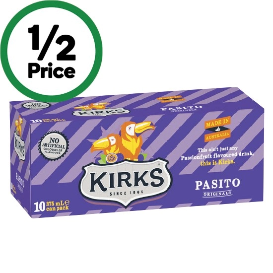 Kirks Soft Drink Can Varieties 10 x 375ml