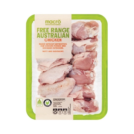 Macro Free Range Australian Fresh RSPCA Approved Chicken Wing Nibbles