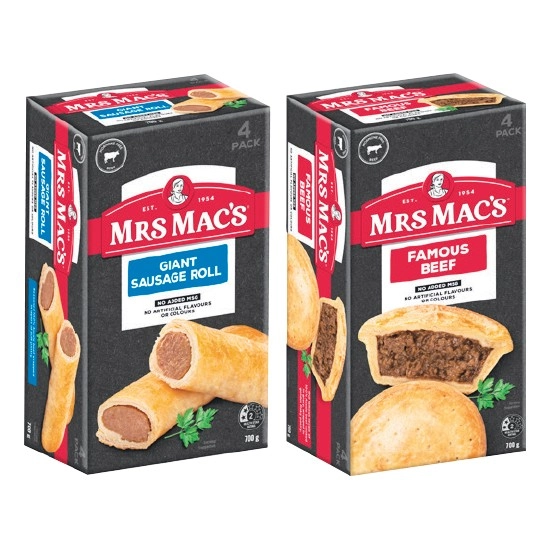 Mrs Mac’s Pies or Sausage Rolls 700-760g Pk 4