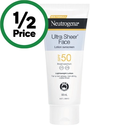 Neutrogena Ultra Sheer SPF50 Face Lotion 88ml‡