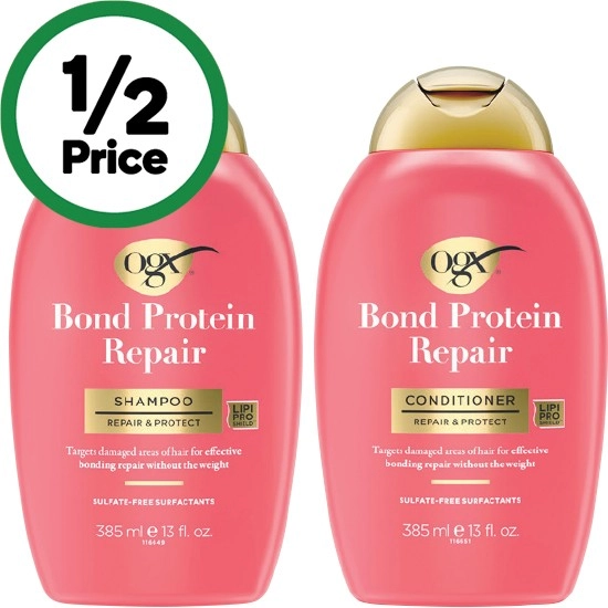 OGX Bond Protein Repair Shampoo or Conditioner 385ml