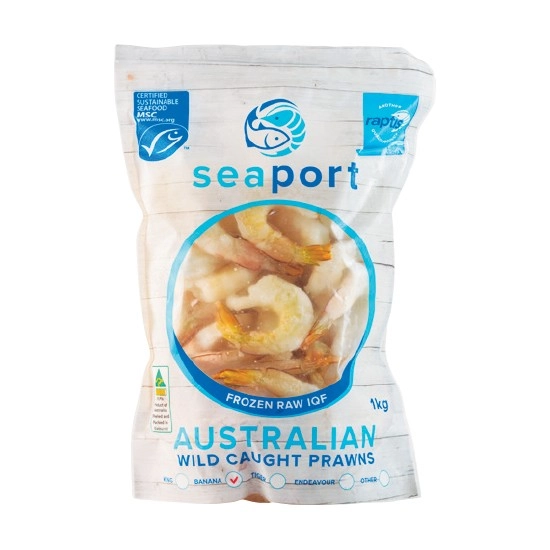 Seaport Wild Caught Frozen Australian Raw Banana Prawns 1 kg – From the Seafood Freezer