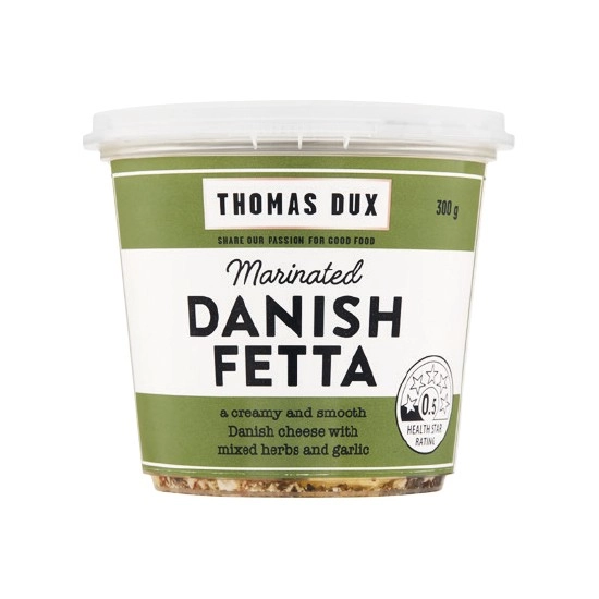 Thomas Dux Marinated Danish Fetta Herb & Garlic 300g – From the Deli