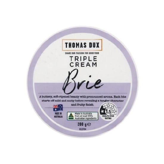 Thomas Dux Triple Cream Brie or Camembert 200g – From the Deli