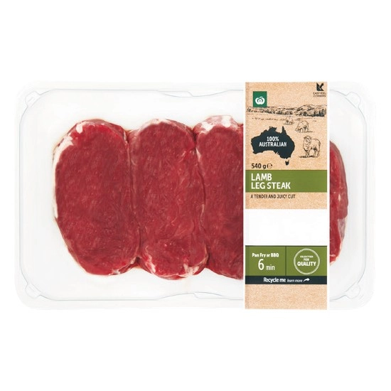 Woolworths Australian Lamb Leg Steak 540g