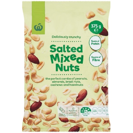 Woolworths Salted Mixed Nuts 375g