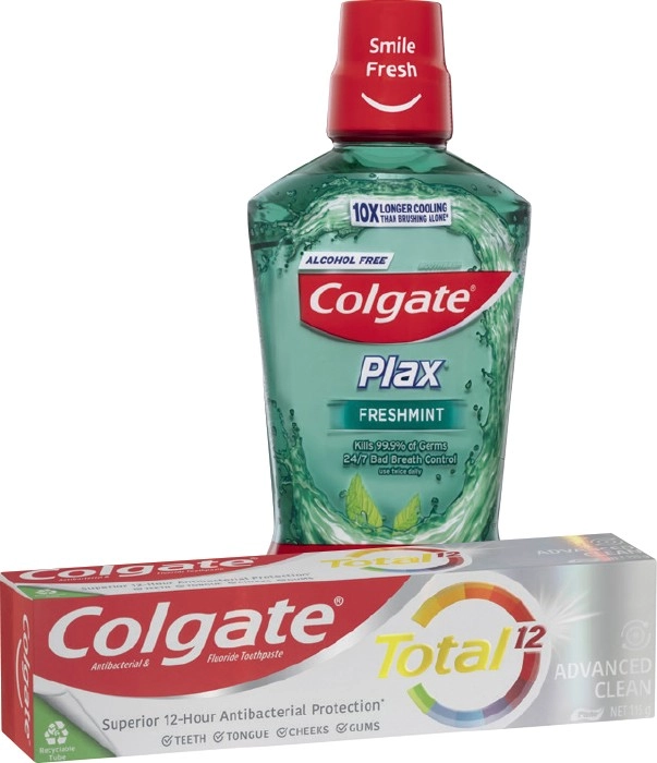 Colgate Plax Mouthwash 500mL, Total Premium or MaxFresh Toothpaste 100-115g Selected Varieties