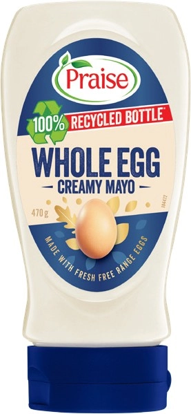 Praise Whole Egg Squeezy Mayo 470‑500g Selected Varieties