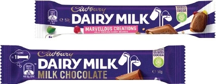 Cadbury Medium Bars 30‑50g, Roll 40‑55g, Fry’s Turkish Delight 50g or Toblerone 50g Selected Varieties