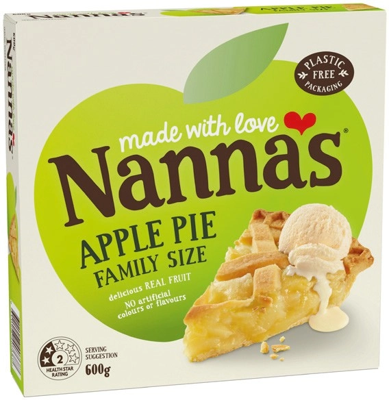 Nanna’s Family Size 600g, Snack 450g Fruit Pies or Salted Caramel Tart 4 Pack Selected Varieties