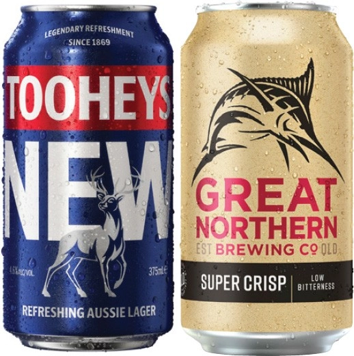 Tooheys New or Great Northern Super Crisp 30 Can Block