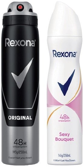 Rexona Antiperspirant Spray 250mL Selected Varieties