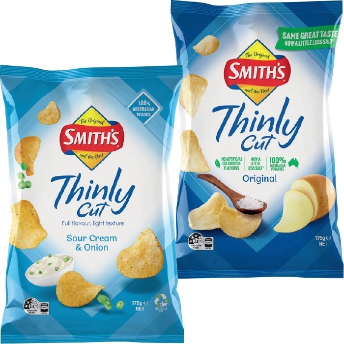 Smith’s Thinly Cut Chips 175g Selected Varieties