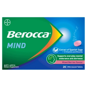 Berocca Mind Mixed Berries Flavour 20 Tablets