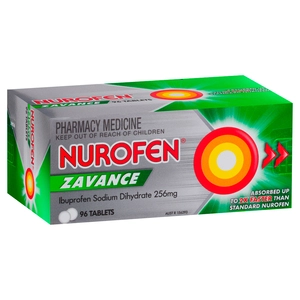 Nurofen Zavance Ibuprofen Sodium Dihydrate 256mg 96 Tablets