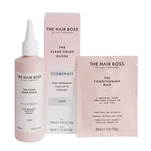 THE HAIR BOSS The Clear Shine Gloss + Conditioning Milk 2 Piece Set