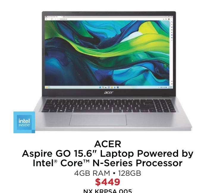 Acer Aspire GO 15.6" Laptop Powered by Intel® Core™ N-Series Processor