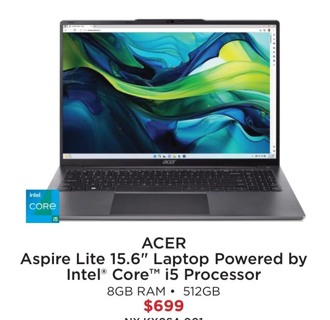 Acer Aspire Lite 15.6" Laptop Powered by Intel® Core™ i5 Processor