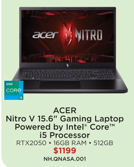 Acer Nitro V 15.6" Gaming Laptop Powered by Intel® Core™ i5 Processor