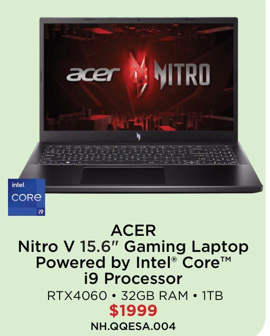 Acer Nitro V 15.6" Gaming Laptop Powered by Intel® Core™ i9 Processor