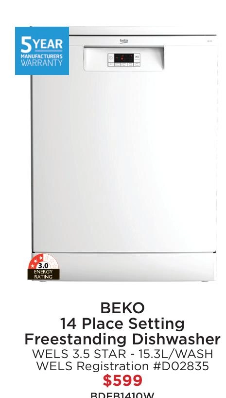 Beko 14 Place Setting Freestanding Dishwasher