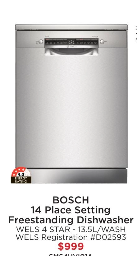 Bosch 14 Place Setting Freestanding Dishwasher