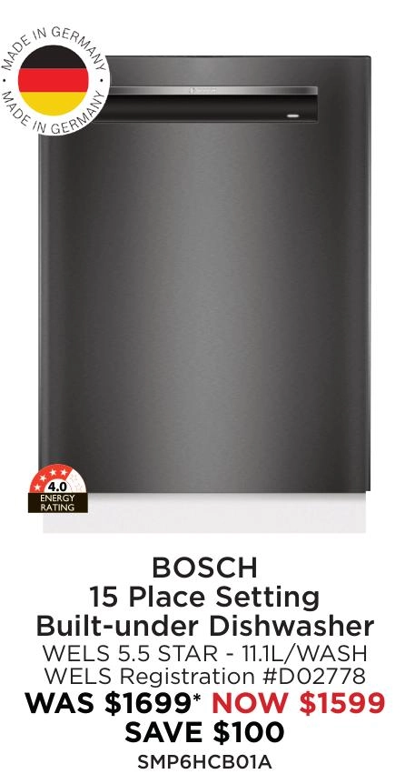 Bosch 15 Place Setting Built-under Dishwasher