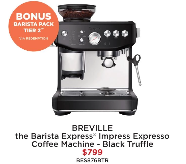 Breville The Barista Express® Impress Expresso Coffee Machine - Black Truffle