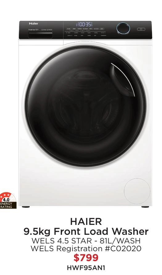 Haier 9.5kg Front Load Washer