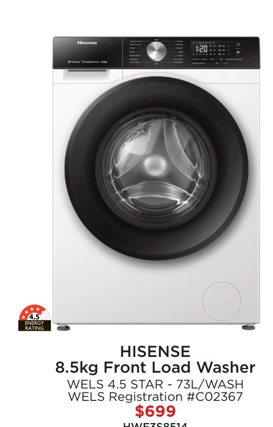 Hisense 8.5kg Front Load Washer