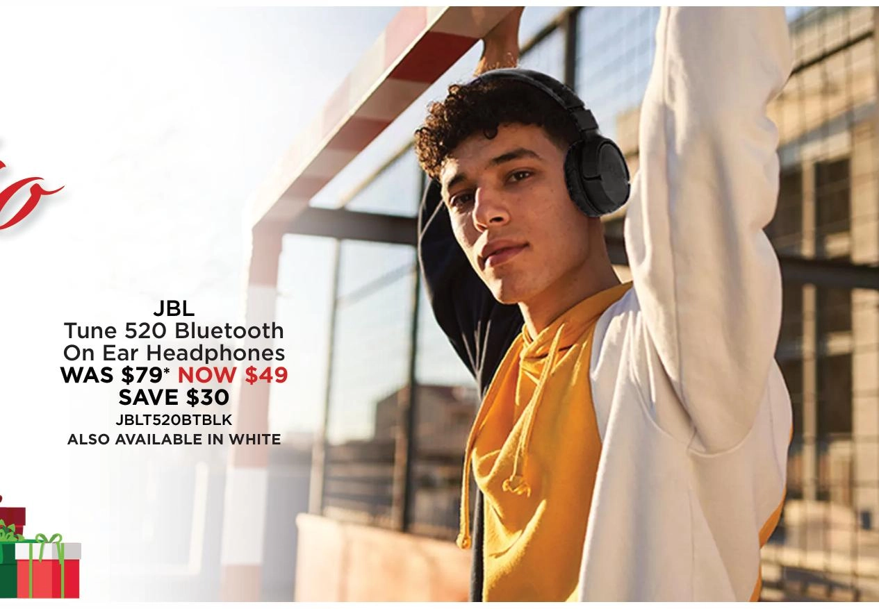 JBL Tune 520 Bluetooth On Ear Headphones - Black