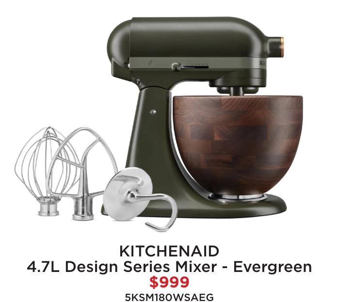 Kitchenaid 4.7L Design Series Mixer - Evergreen