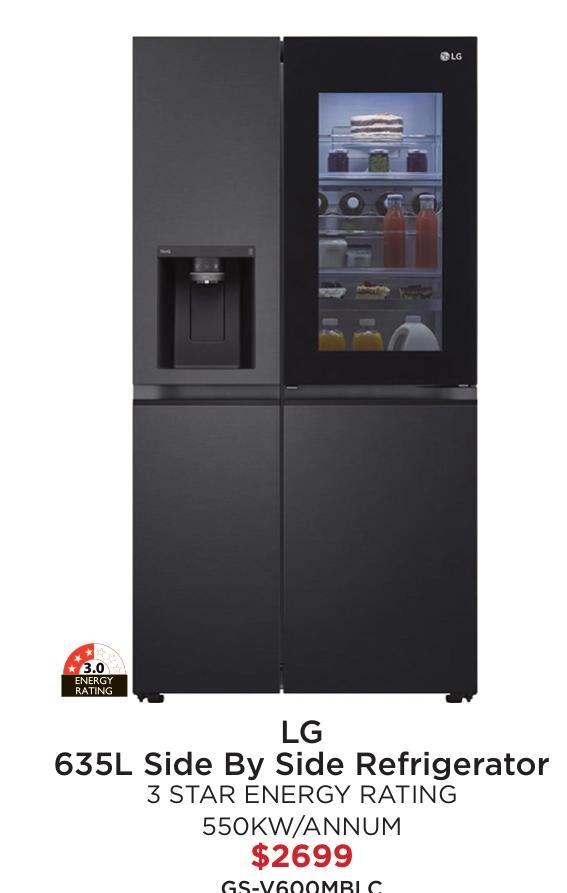 LG 635L Side By Side Refrigerator