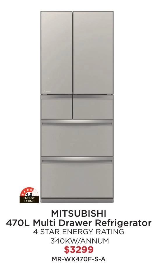 Mitsubishi 470L Multi Drawer Refrigerator