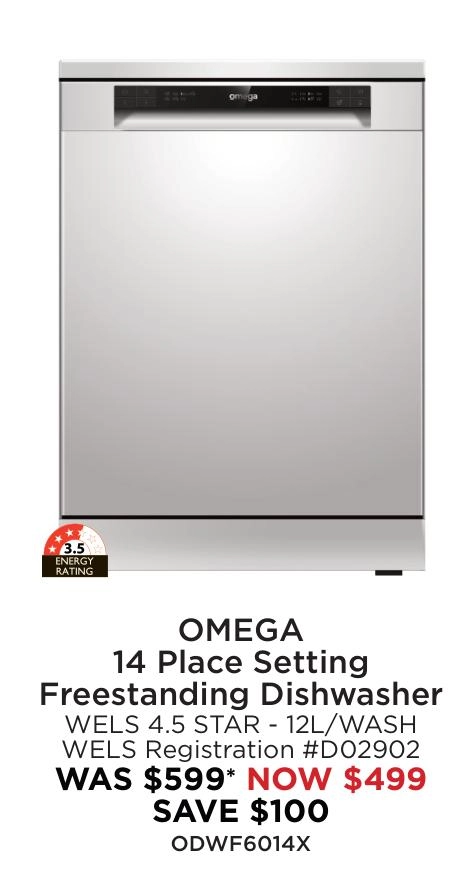 Omega 14 Place Setting Freestanding Dishwasher