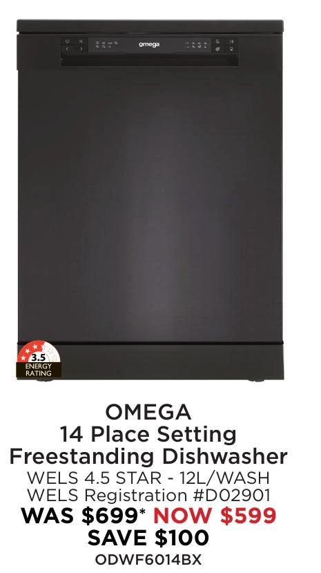 Omega 14 Place Setting Freestanding Dishwasher