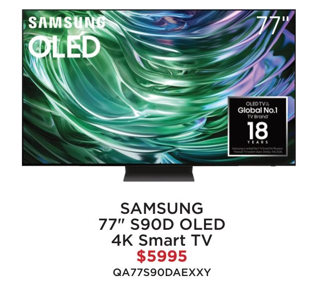 Samsung 77" S90D OLED 4K Smart TV