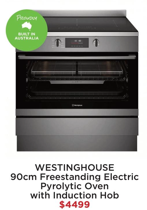 Westinghouse 90cm Freestanding Electric Pyrolytic Oven with Induction Hob