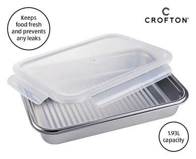 Stainless Steel Marinating Tray with Plastic Lid