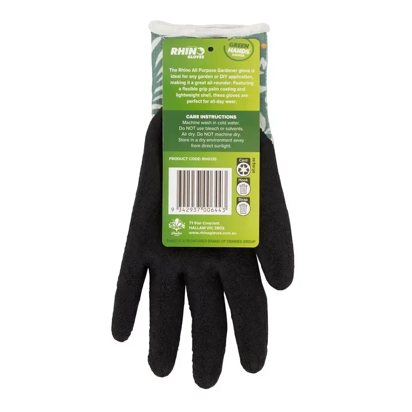 Rhino All Purpose Patterned Gardener Gloves