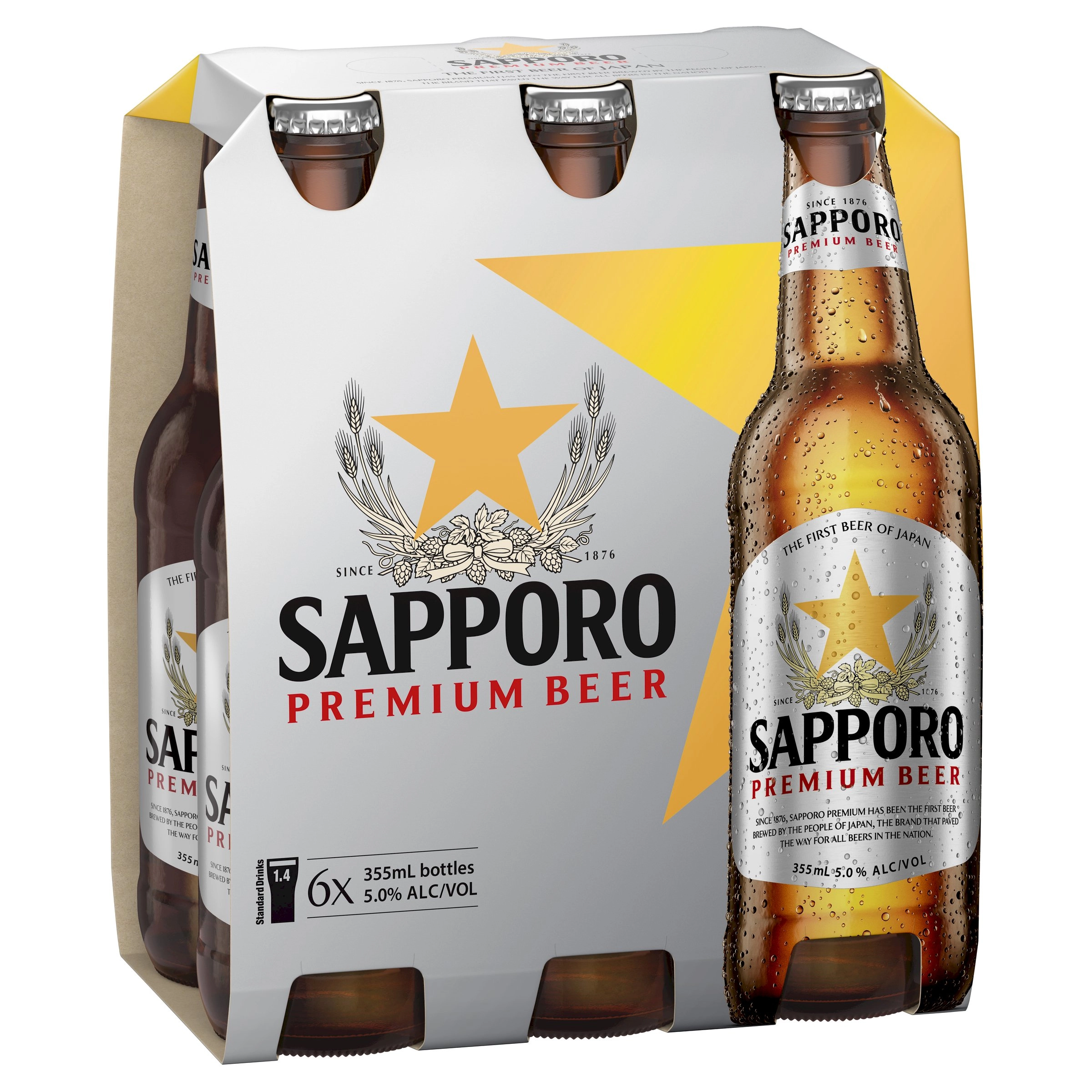 Sapporo Bottles 6x355ml