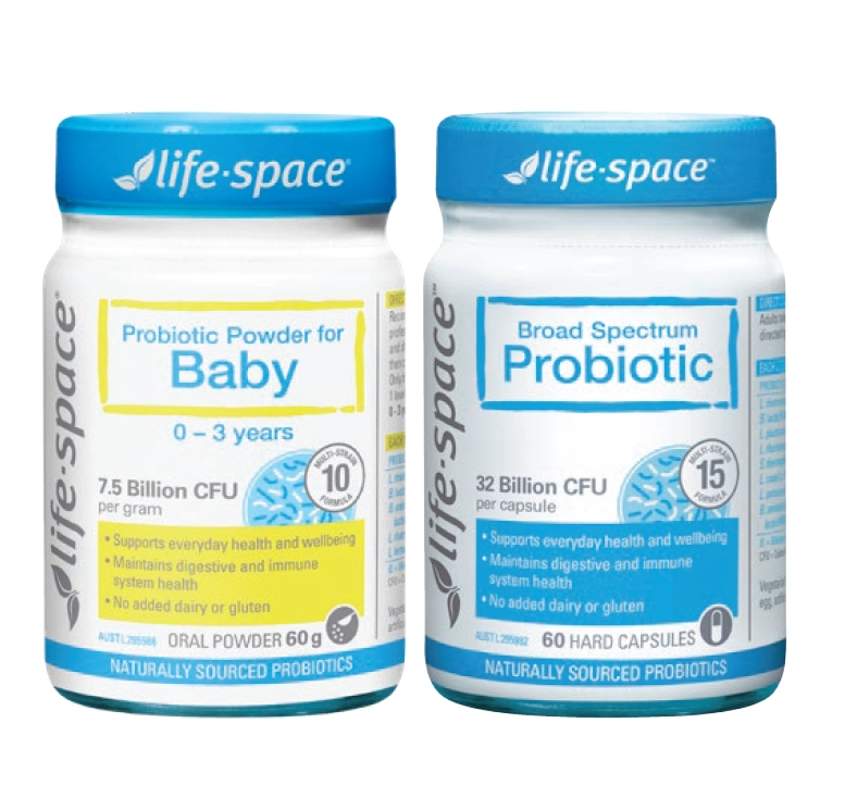 Life-Space Probiotic Powder for Baby 60g or Broad Spectrum Probiotic 60 Capsules