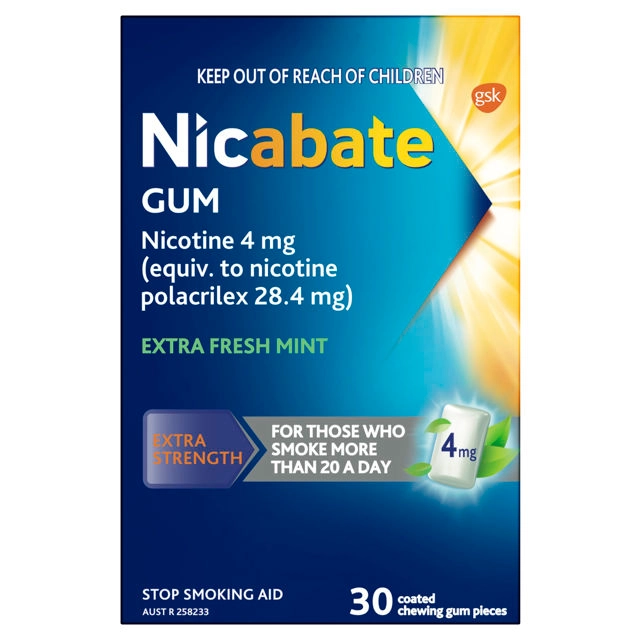 Nicabate Gum 4mg 30 Pieces