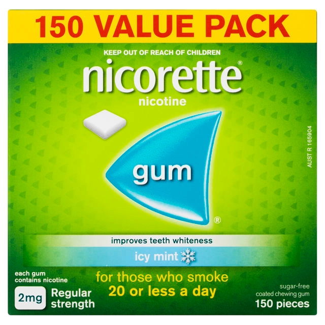 Nicorette Icy Mint Gum 2mg 150 Pieces