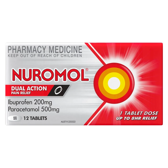 Nuromol Dual Action Ibuprofen 200mg & Paracetamol 500mg 12 Tablets