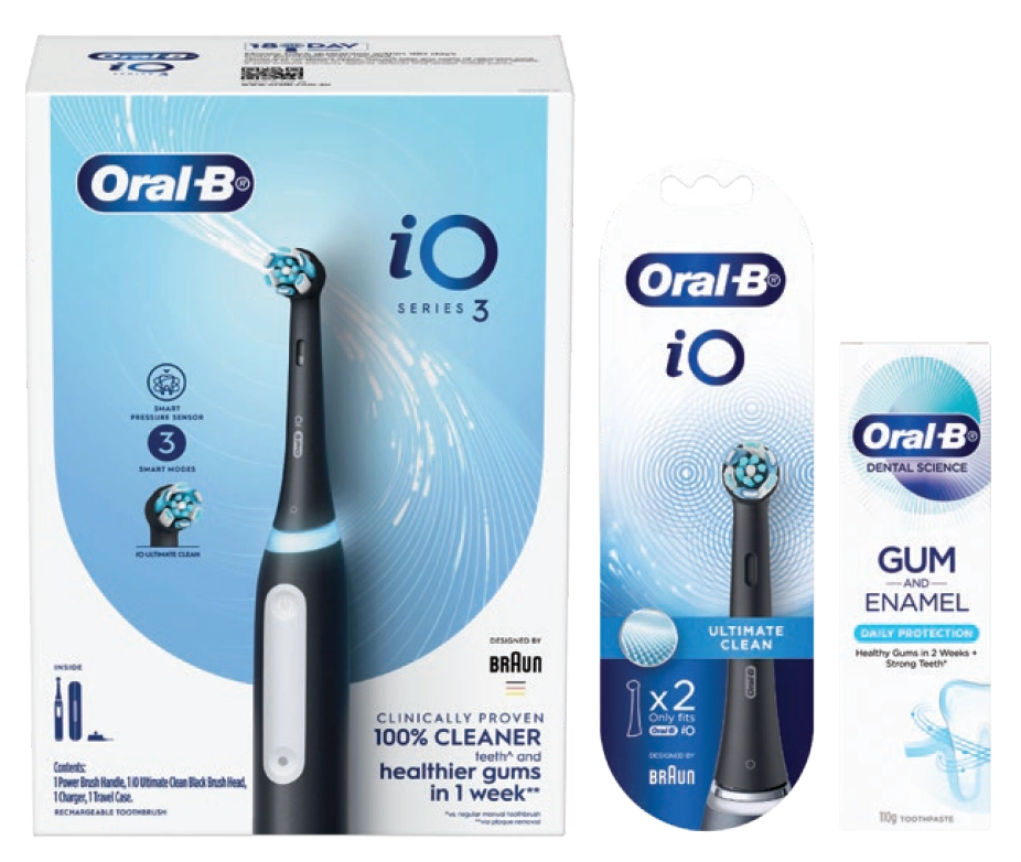 Oral-B IO Series 3 Black or Ice Blue Electric Toothbrush