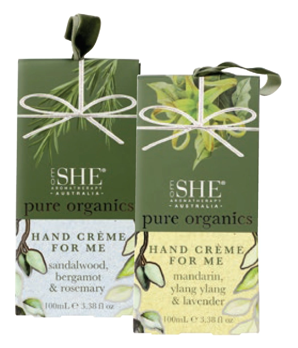 She Aromatherapy Pure Organics Hand Cream Sandalwood, Bergamot & Rosemary, Mandarin, Ylang Ylang & Lavender 100ml